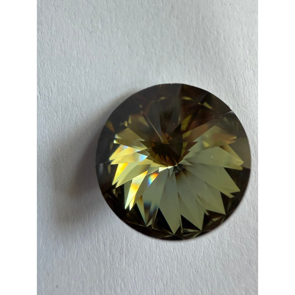 Austrian Crystal Rivoli 8mm Olive Green Faceted Round Loose Stone